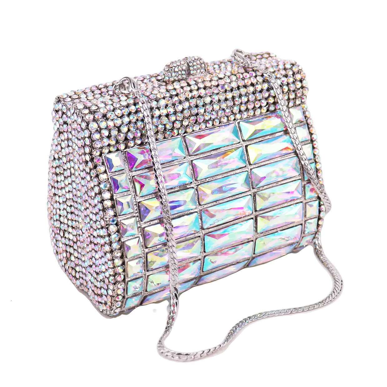 Rose Gold Mini Clutch Bags Party Purse Light Blue Evening Bag for Women Lovely Prom Pouch sm202