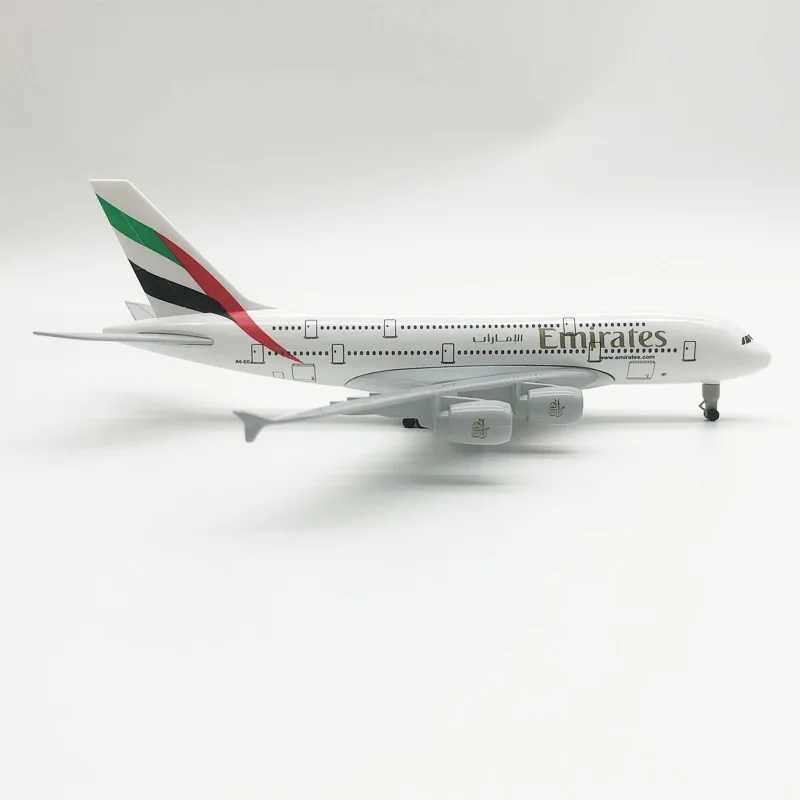 Airbus A380 20cm Aircraft Model Emirates Metal Replica Alloy Material Aviation Simulation Airplanes Decoration Plane ModelT250217