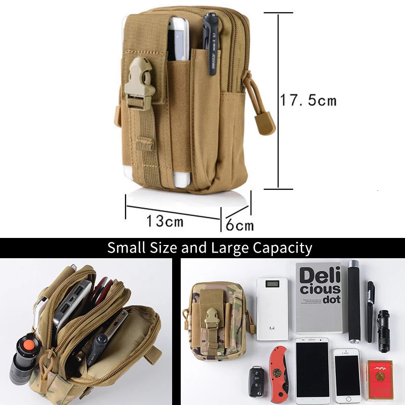 Outdoor Survival Tool Kit Military Pouch Oxford Pack Multiple Pockets Waist Camping Equipment Hiking Bag Backpack 250118
