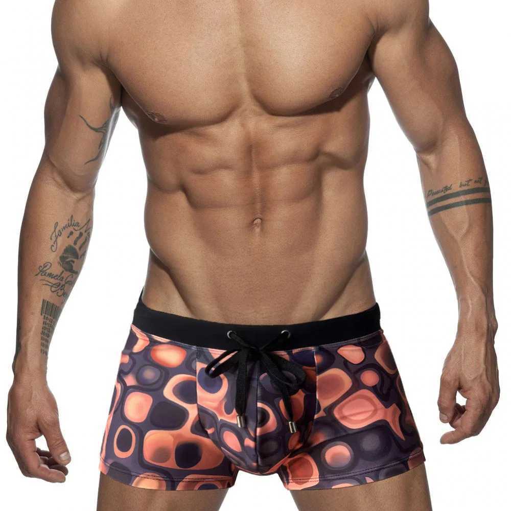Mens Trunk Swimwear Swim Pants Swimsuits Swimming Beach Shorts Surf Square Cut Bathing Suit Boardshorts Drawstring Underpants M250218
