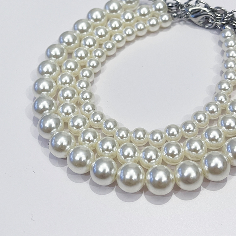 3 Pack Dog Pearl Necklace Light Pearl Jewelry Bold Puppy Accessories Pet Necklace Gift Elegant Adjustable Pearl Collar Jewellery Accessories for Small