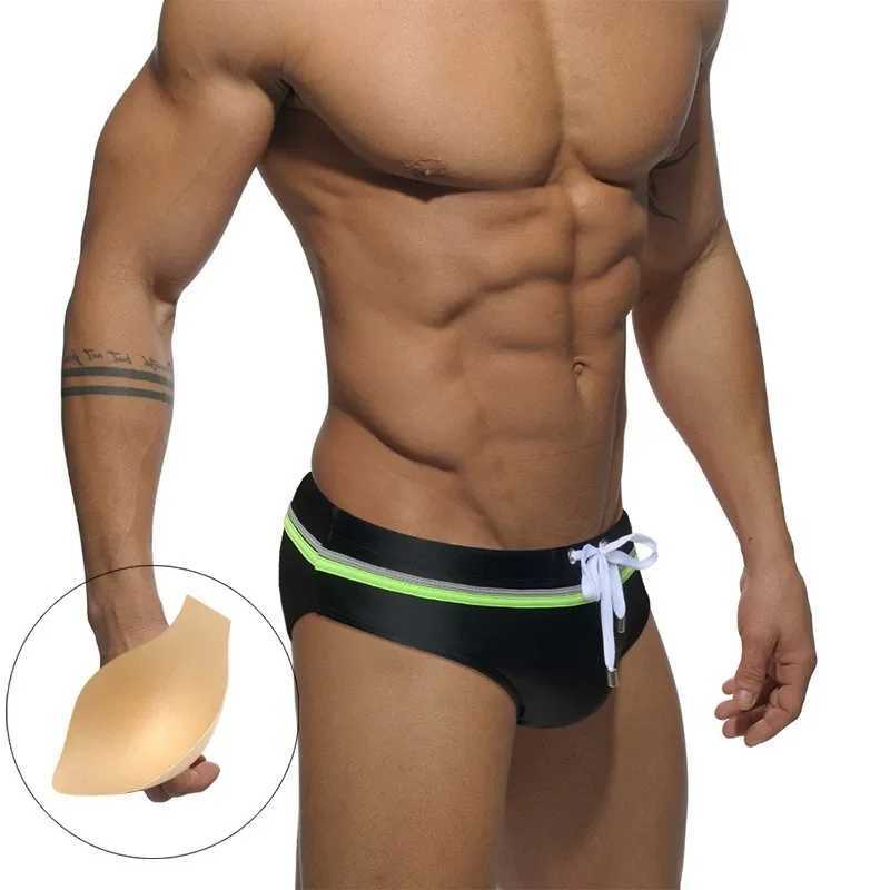 Mens sexy swimsuit bikini trend color blocking swimsuit quick drying swimsuit breathable sports beach shorts surfing swimsuit M250218