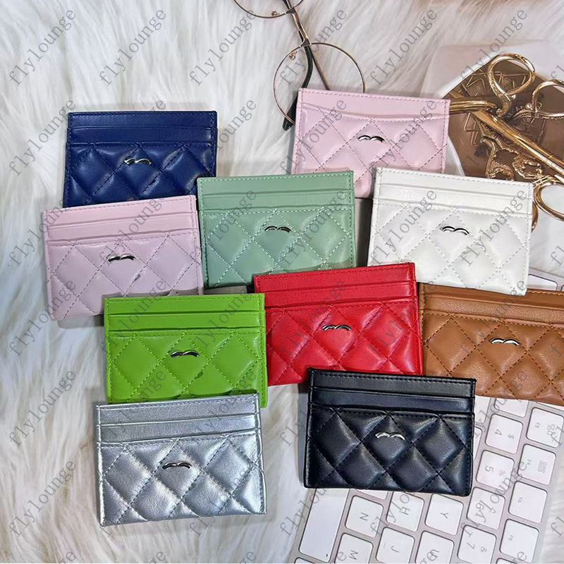 10 Colors Designer Cardholder New PU Pickup Bag Fashion Mens Thin Card Clip Womens Student Diamond Grid Zero Wallet With Box CSD2502185