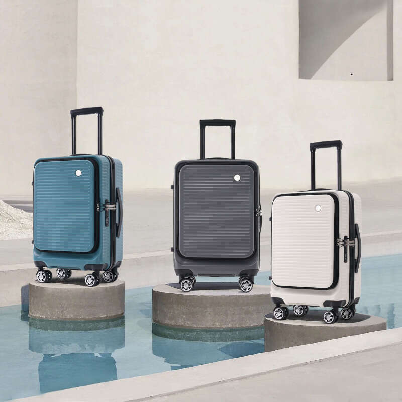 Open Lage Lightweight Suitcase with Front Pocket and USB Port, 1 Portable Carrying Case