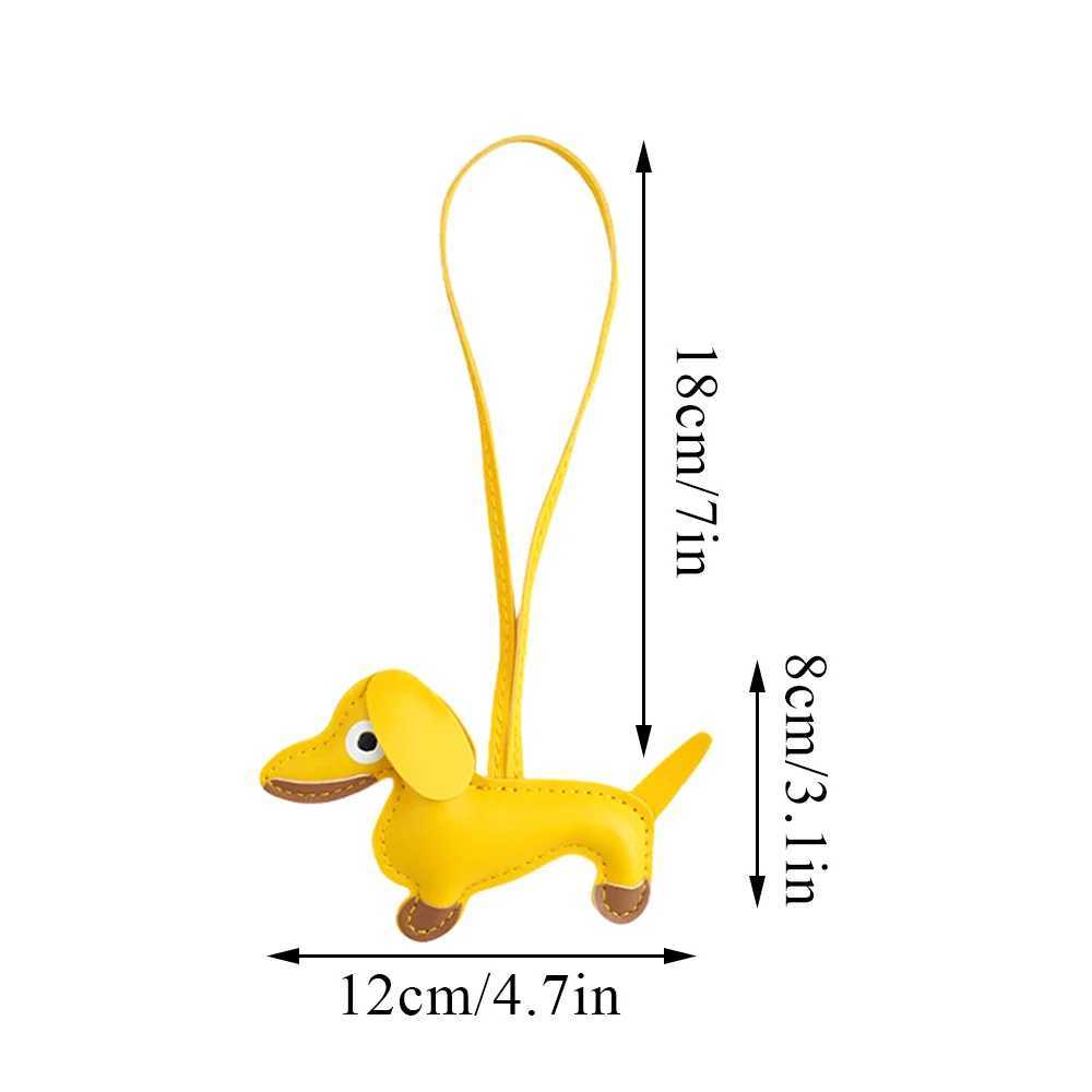 Keychains Lanyards Cute Pu Leather Cartoon Dog For Women Y2k Bag Pendant Couple Car Key Chains Jewelry Gift Decoration Accessories H250217