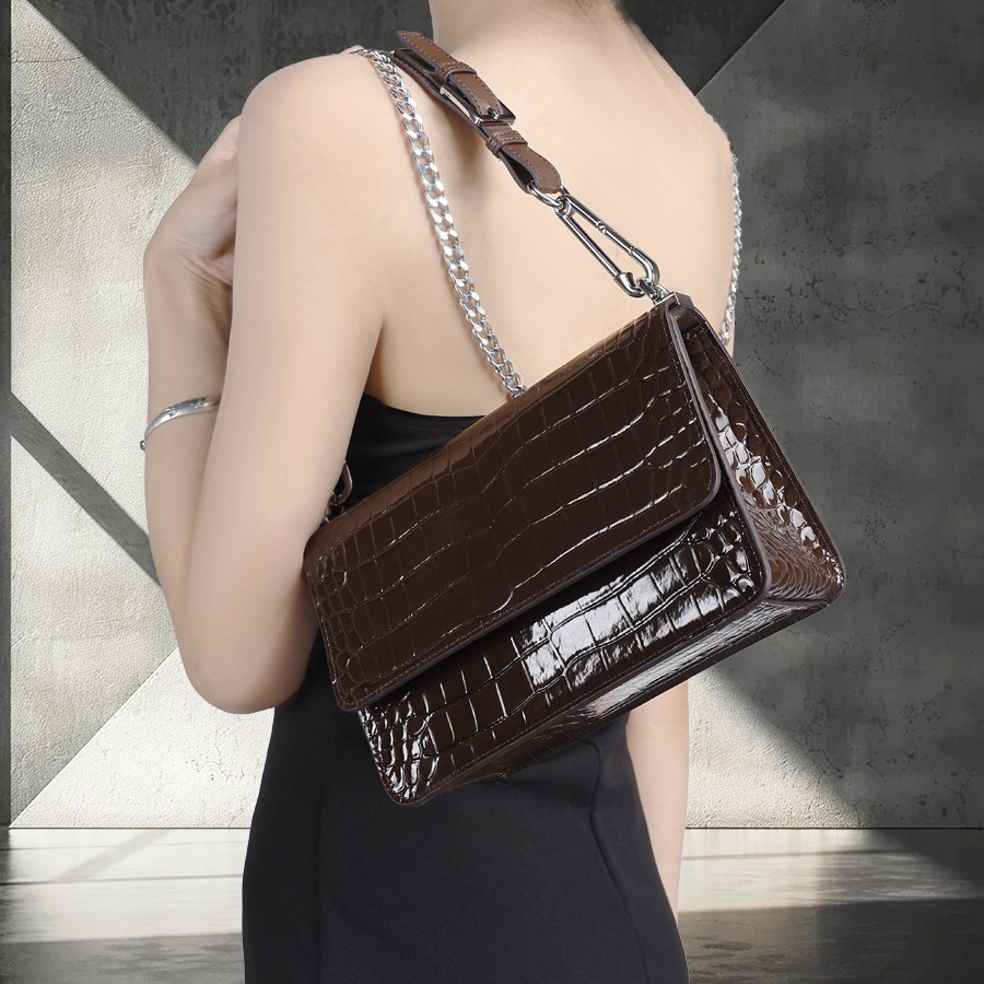 Designer Designer Trendy Armpit With Crocodile Pattern Shoulder Bag, Versatile Texture, Fashionable Crossbody Women's Bag