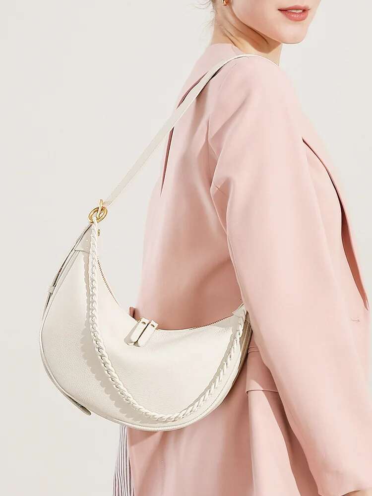 YANATARI Genuine Leather Dumpg Large Capacity Minimalist Crossbody Women Female Fashion Underarm Bag