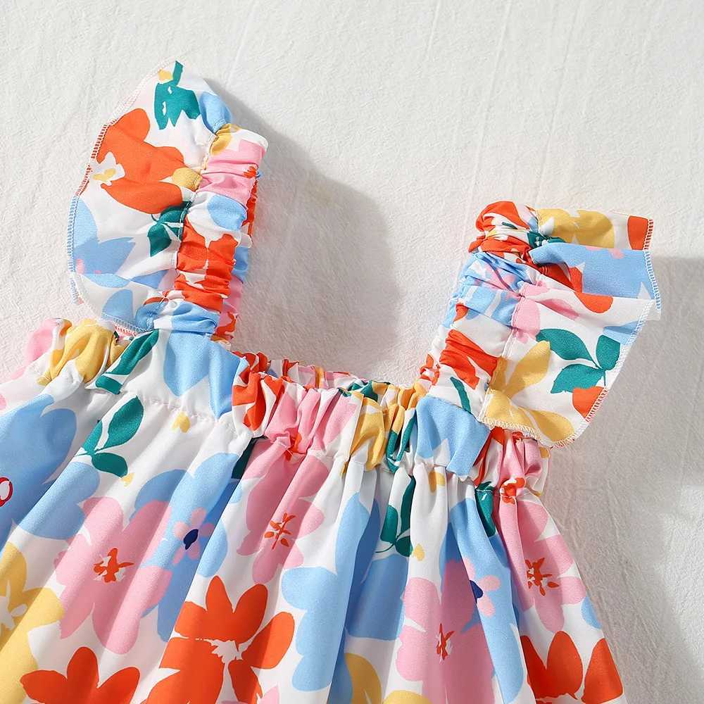 2 Pieces Set Summer Baby Girl Clothes Set Colorful Flower Printed Top with Shorts Baby Girl Korean Outfit W250218