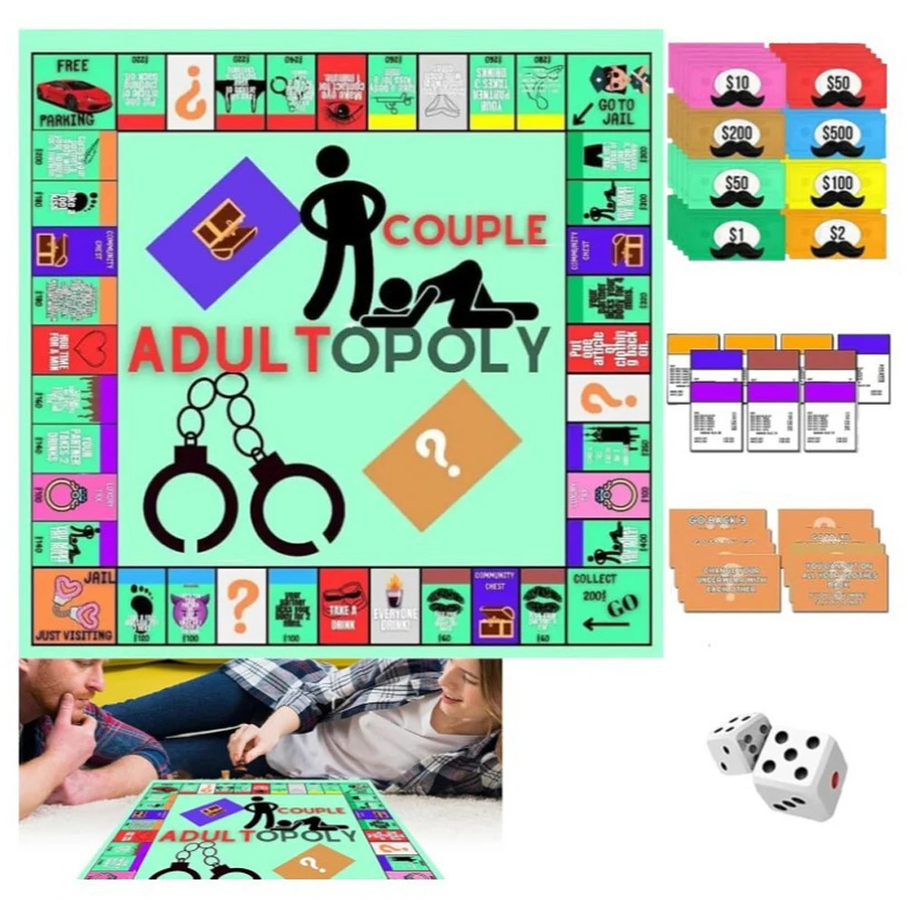 Adultopoly Board Game Date Night Couple Game Funny Relationship Card Game Portable Couple Game Valentines Gifts for Him Her 250218