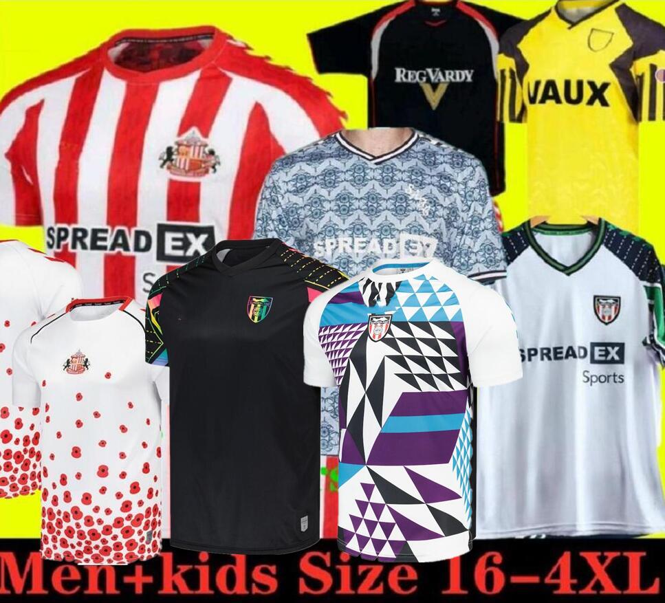 SUNDERLAND 24 25 Away Soccer Jerseys BELLINGHAM STEWART SIMMS ROBERTS CLARKE DAKU EMBLETON SEELT E O'NIEN PATTERSON Football Shirt PRITCHARD Men Kids Kit 111