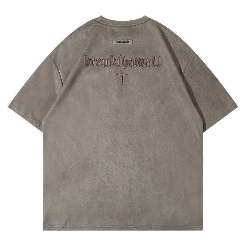 YPRS American high street basic style suede solid color short sleeved T-shirt men's and women's summer loose top