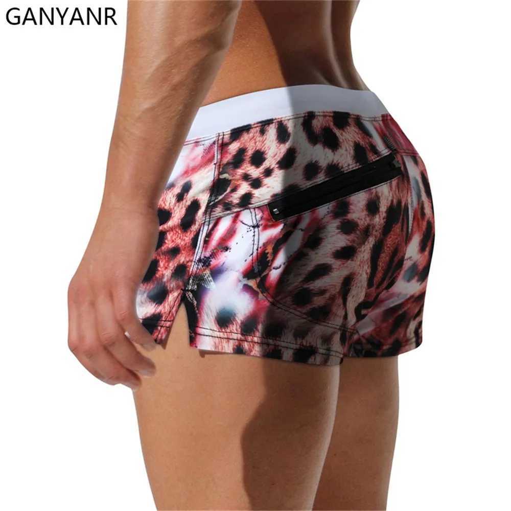 New Arrival GANYANR Men Swim Briefs Swimming Trunks Swimwear beach Shorts Sexy Swimsuit boxer bathing suit surf wear quick dry boardshorts Z260314