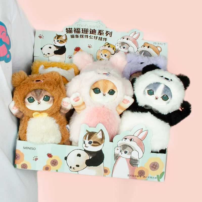 17cm Original Mofusand Animal Series Cute Plush Doll Genuine Soft Plushie Kaii Cat Panda Rabbit Bag Pendant Doll Toy GiftXJ250218