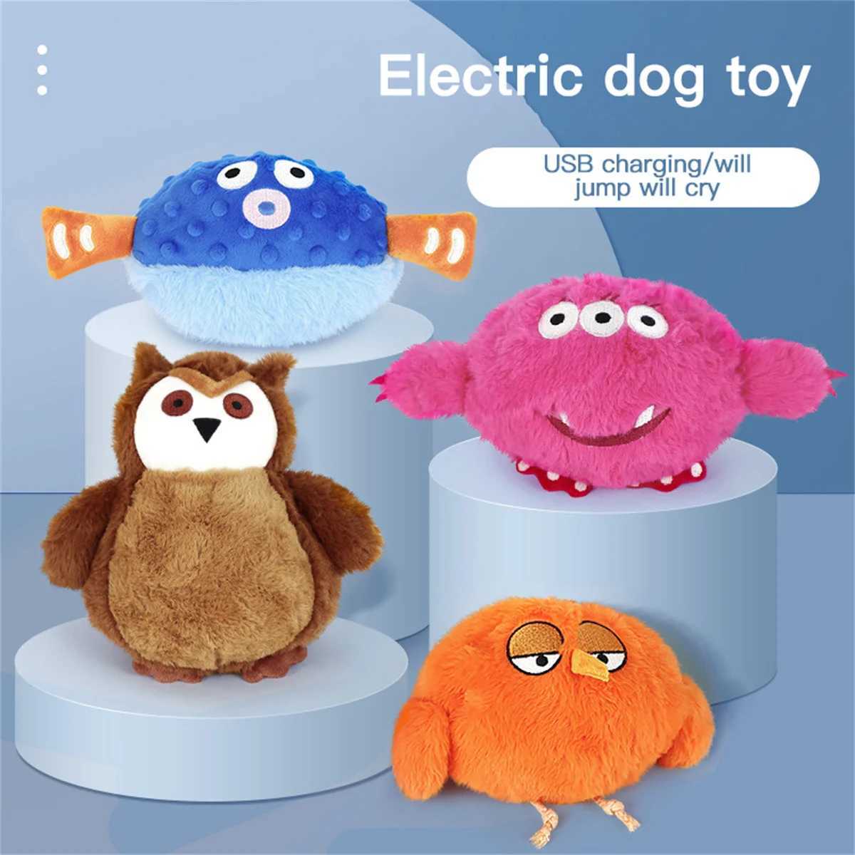 Others Dog Toys Chews Teddy Run Interactive Dog Toys Musical Ball Self Moving BallsChewable Plush Cover USB Rechargeable for Small and Medium Dogs H25