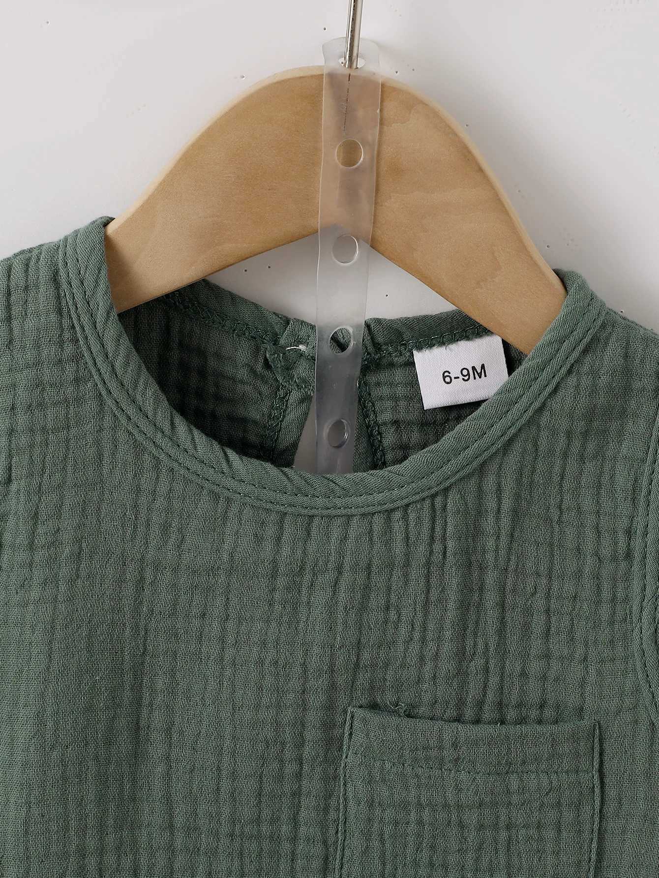 Baby Boy Fashionable Casual Summer Top And Shorts Set In Textured Fabric With Pockets W250218