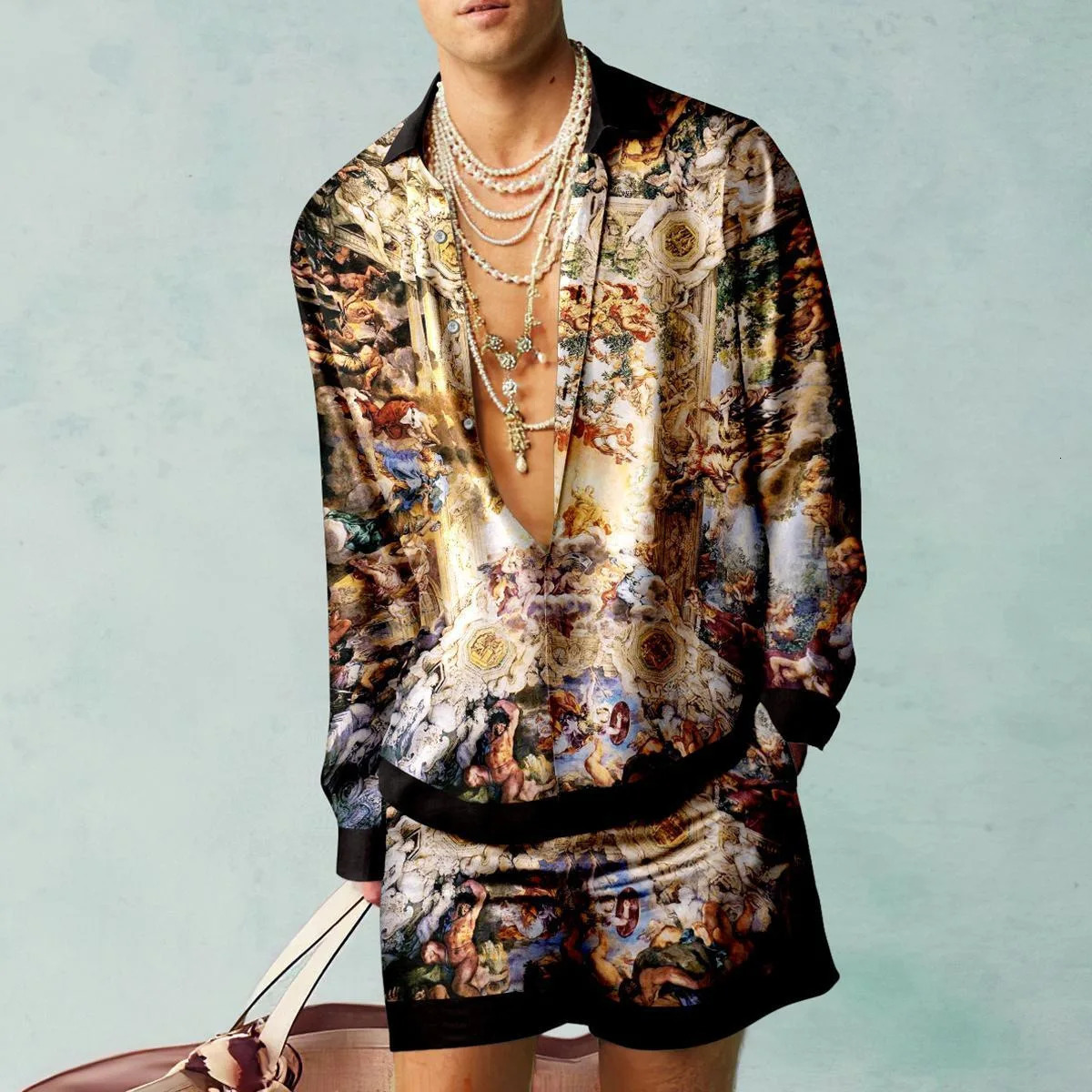 Creativity Shirt Sets 3D Printed Men Casual Fashion Short Sleeves Shirts Oversized Beach Shorts Summer Streetwear Suits Clothing 250217