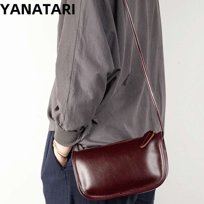 YANATARI Underarm Cowhide Genuine Leather Handbags Women Vintage Shoulder Bag Female Small Crossbody Bags High Quality