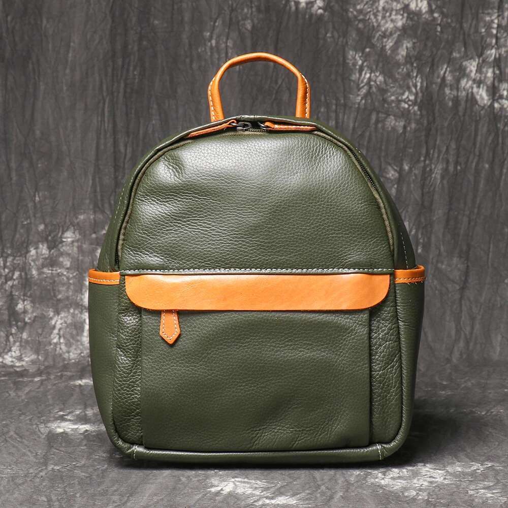 New Trendy Women's Versatile Fashion Leather Small Backpack Lightweight Casual Travel School Bag