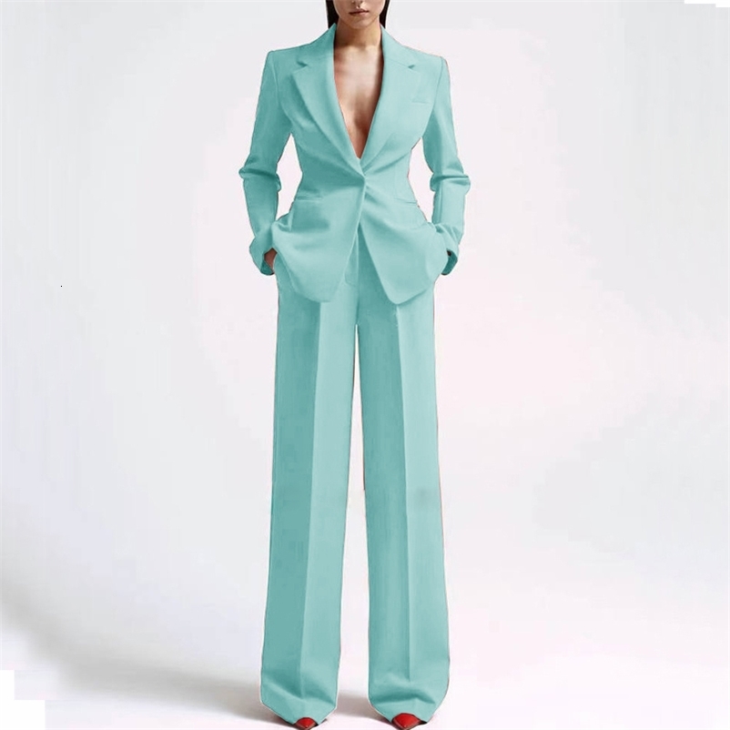 Formal Women Suits Office Slim Fit Ladies 2 Pcs Set Blazer Lady Business Work Wear Party Dress Trouser With Pocket 250206