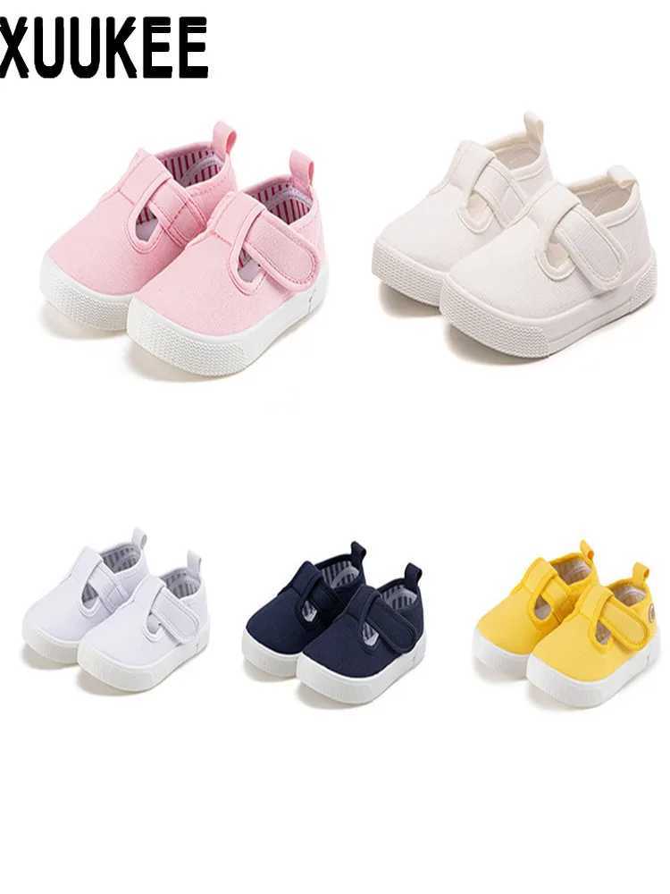 Preschool girl T-belt canvas sports shoes classic and comfortable for young children Mary Jane canvas apartment anti slip and casual canvas sports sho