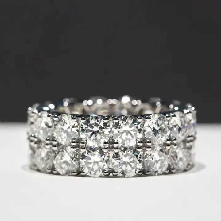 High Quality Custom 10K Solid Gold Diamond Ring Hip Hop Iced Out Moissanite Classic Rings