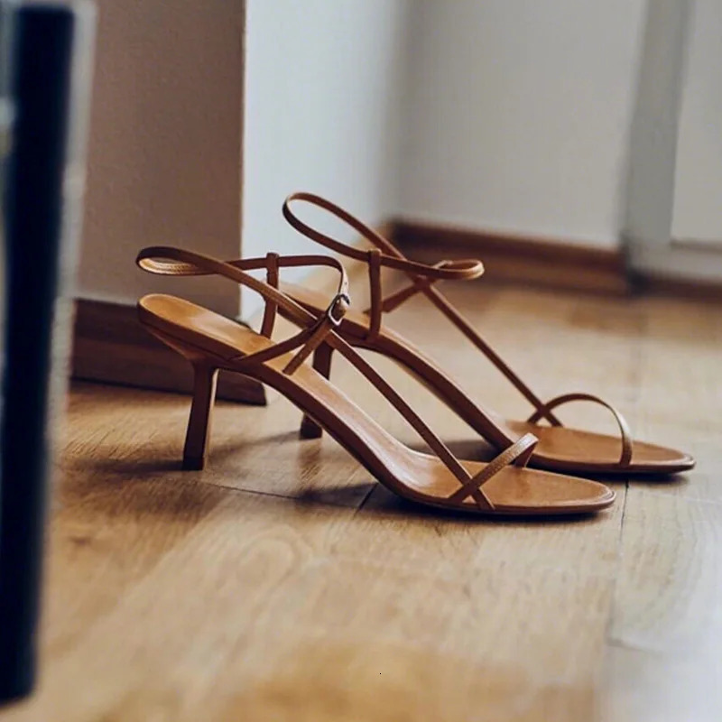 Womens Sandals Kitten heel Thin belt Thin heel French Pumps Sandals fairy style summer High heel Fashion sexy Style 2024 250217