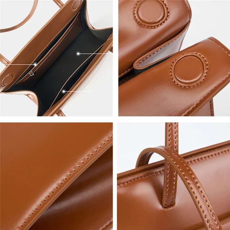 Hifashion Cowhide Genuine Leather Underarm Shoulder Bags For Women 2024 Trend Designer Minimalist Vertical Tote Ladies Handbags