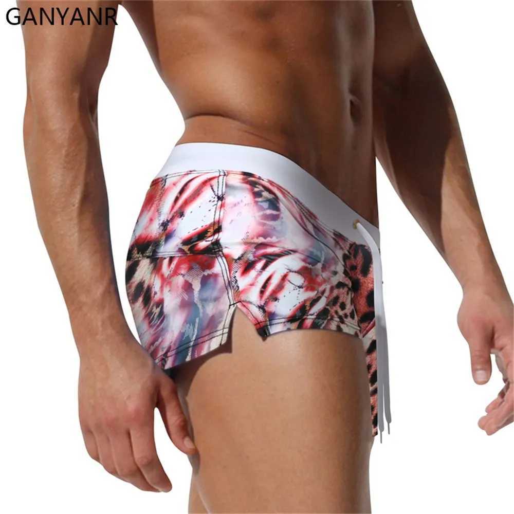 New Arrival GANYANR Men Swim Briefs Swimming Trunks Swimwear beach Shorts Sexy Swimsuit boxer bathing suit surf wear quick dry boardshorts Z260314