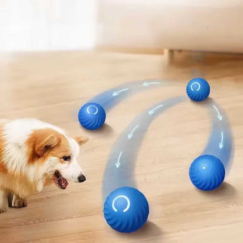 Others Dog Toys Chews Dog Toys Intelligent Gravity Jump Ball Rechargeable Bite-Resistant Rolling Ball Cat And Dog Chase Interactive Pet Toys H250217