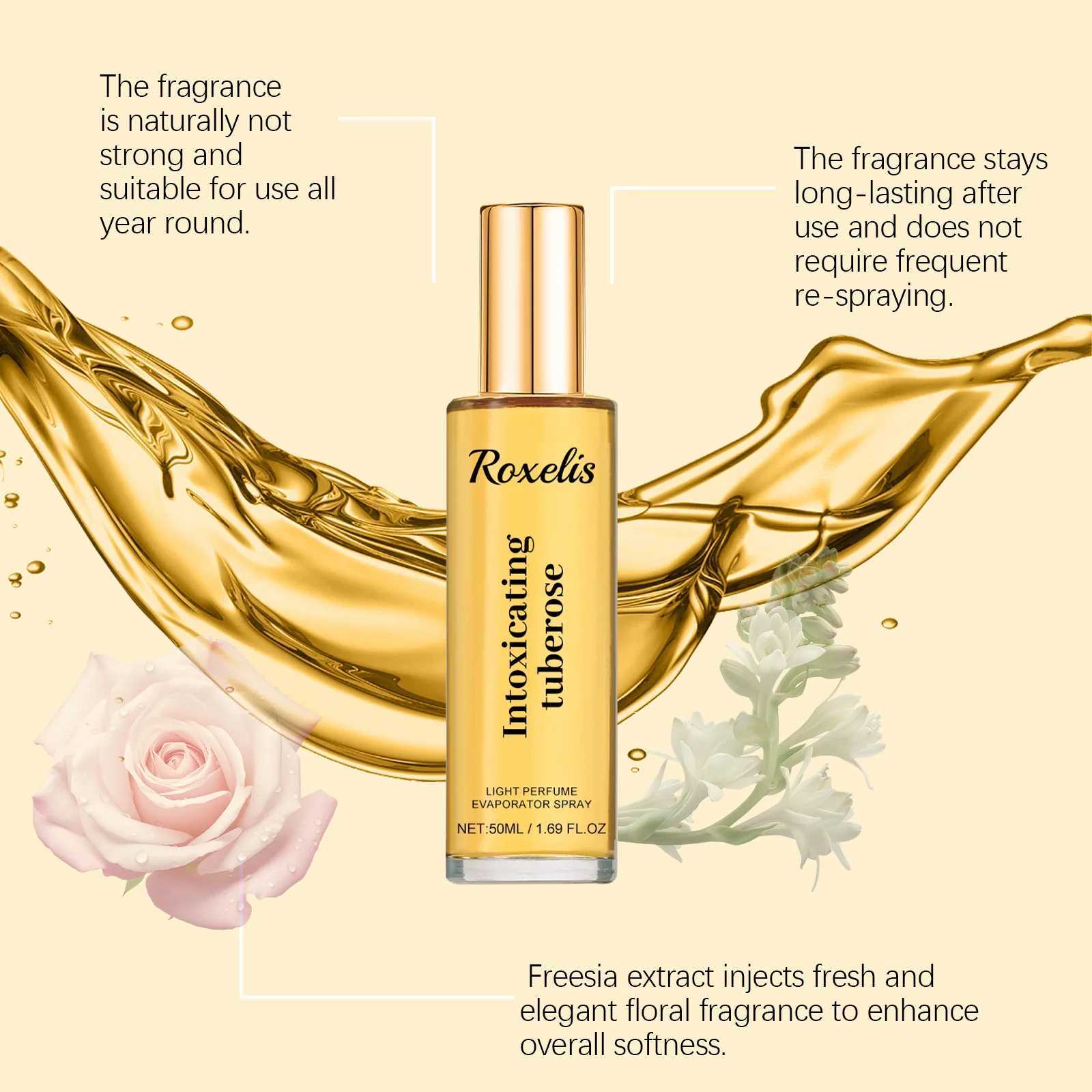 Roxelis 50ml Tuberose Pheromone Perfume Light Fragrance Dating Charm Release Deodorant Body Spray Lasting Fresh Flirting Perfume W250218