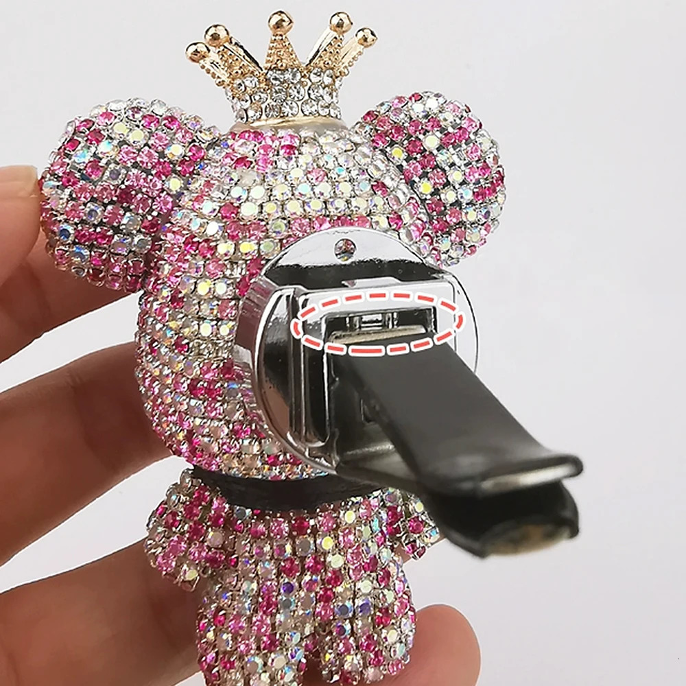 Car Perfume Air Conditioner Air Outlet Diffuser Diamond-studded Violent Bear Car Fragrance Decoration Accessories 250214