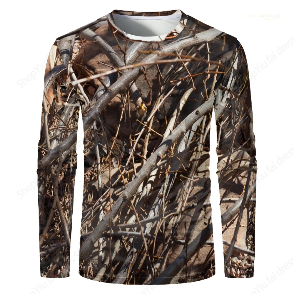 Mens Long Sleeve T shirt 3D Camouflage Forest Hunting Print T-shirt Outdoor Sportwear Tshirt Camp Tshirt Quick Dry Tops Tees 250217