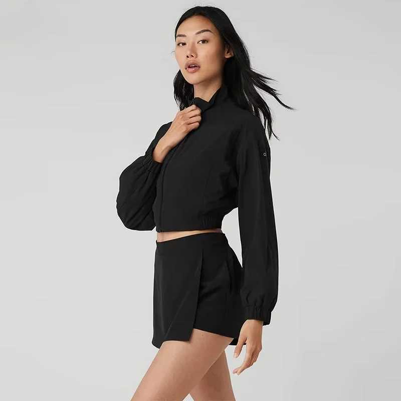 Active Shirts Tees Sports jacket club jacket womens short jacket slim fit and weight loss top long Slyved cardigan H25218
