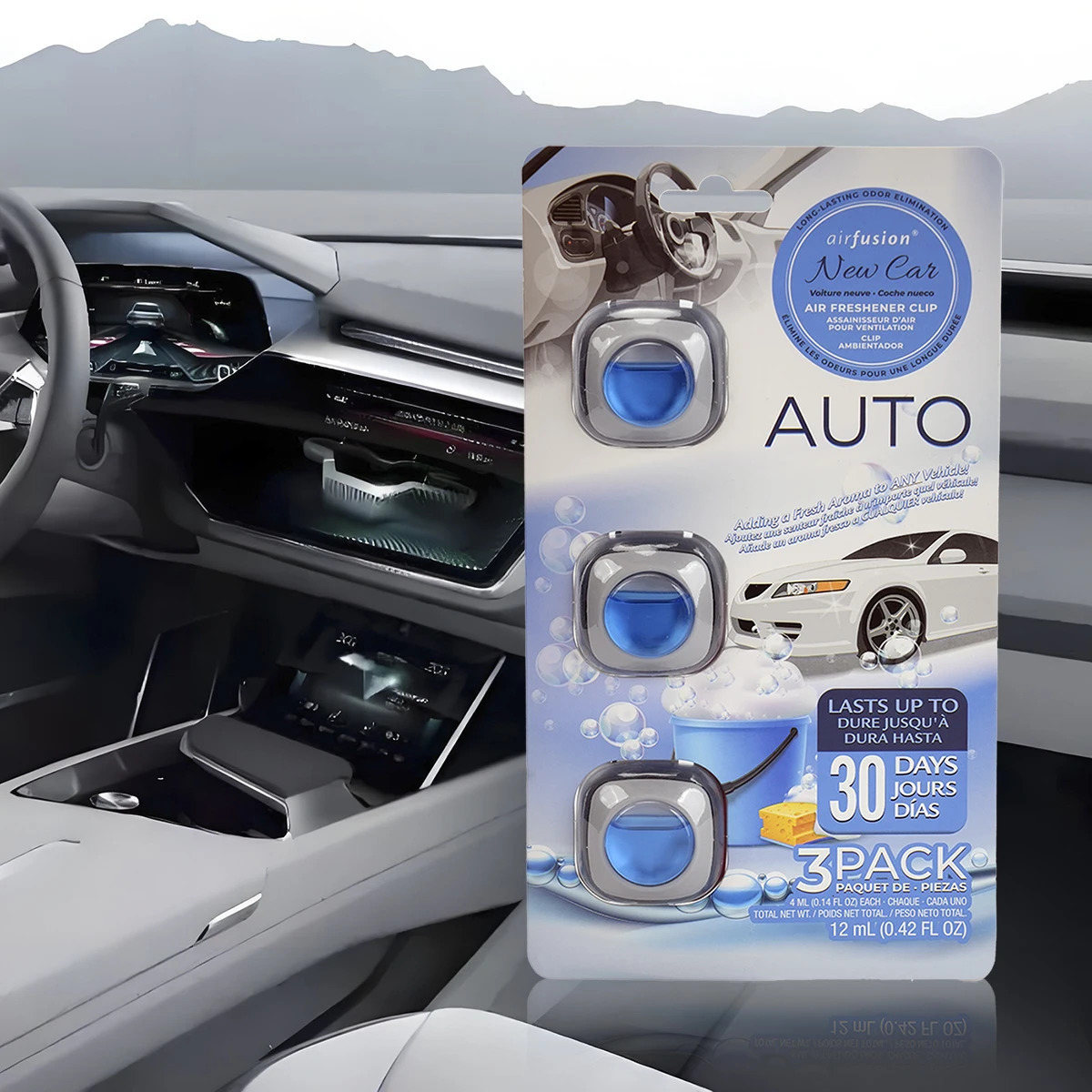 Air Fusion Air Freshener Clip for Car Car Air Freshener Vent Clip Lavender Scent Odor Eliminator Up to 30 Days Car Refresher 250214