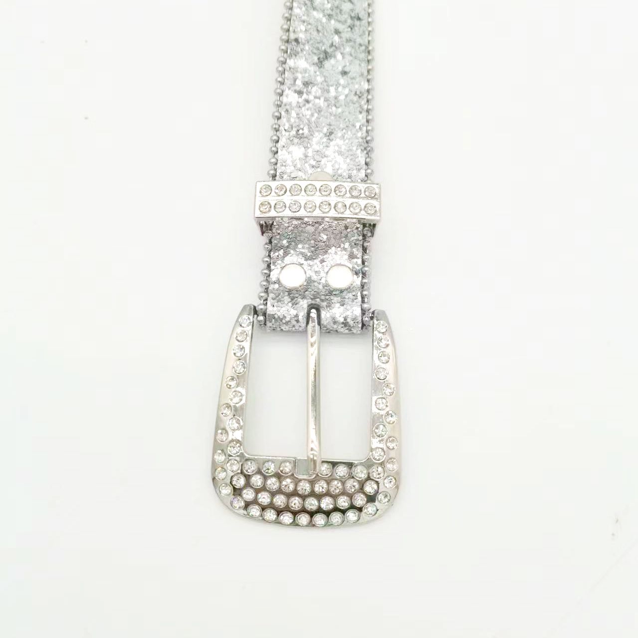 Punk Fashion Men's Rhinestone Belt Featuring Full Diamond Inlay and Skeleton Detail