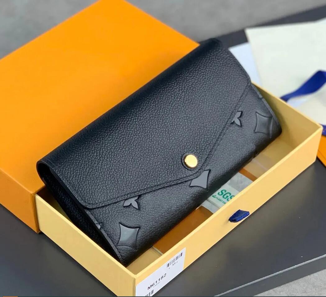 Luxury Womens Short Wallet - Embossed Flower Plaid Credit Card Holder Money Clutch Bag with Dust