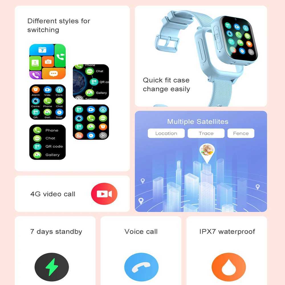 4G Smart Watch Kids GPS WIFI Video Call SOS Child Smartwatch Camera Monitor Tracker Location Phone Watch Boys Girls Gifts K26 Y250218