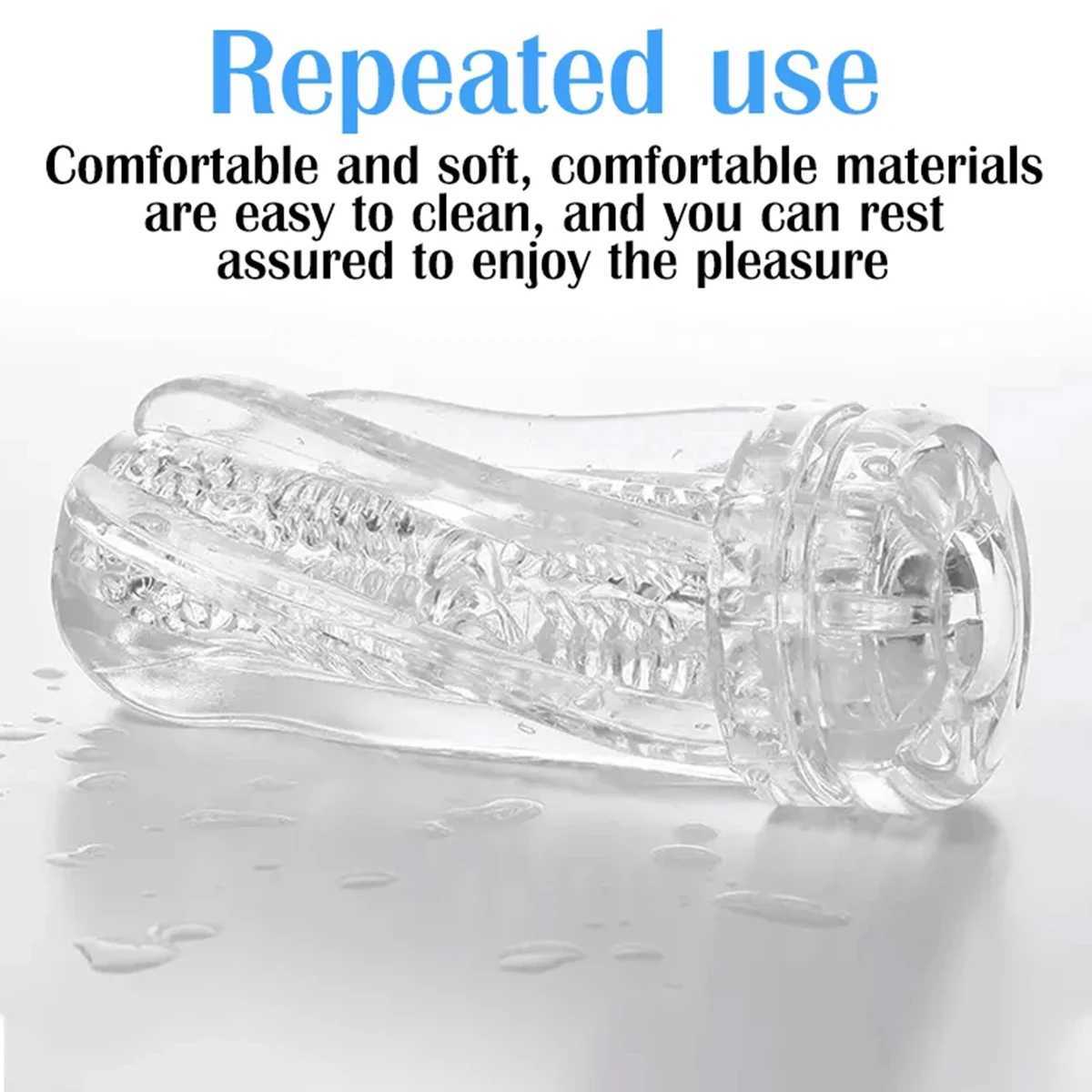 GALAKU Male Masturbator Soft Pussy Sex Toys Transparent Vagina Adult Endurance Exercise Sex Products Vacuum Pocket Cup For Men W250218