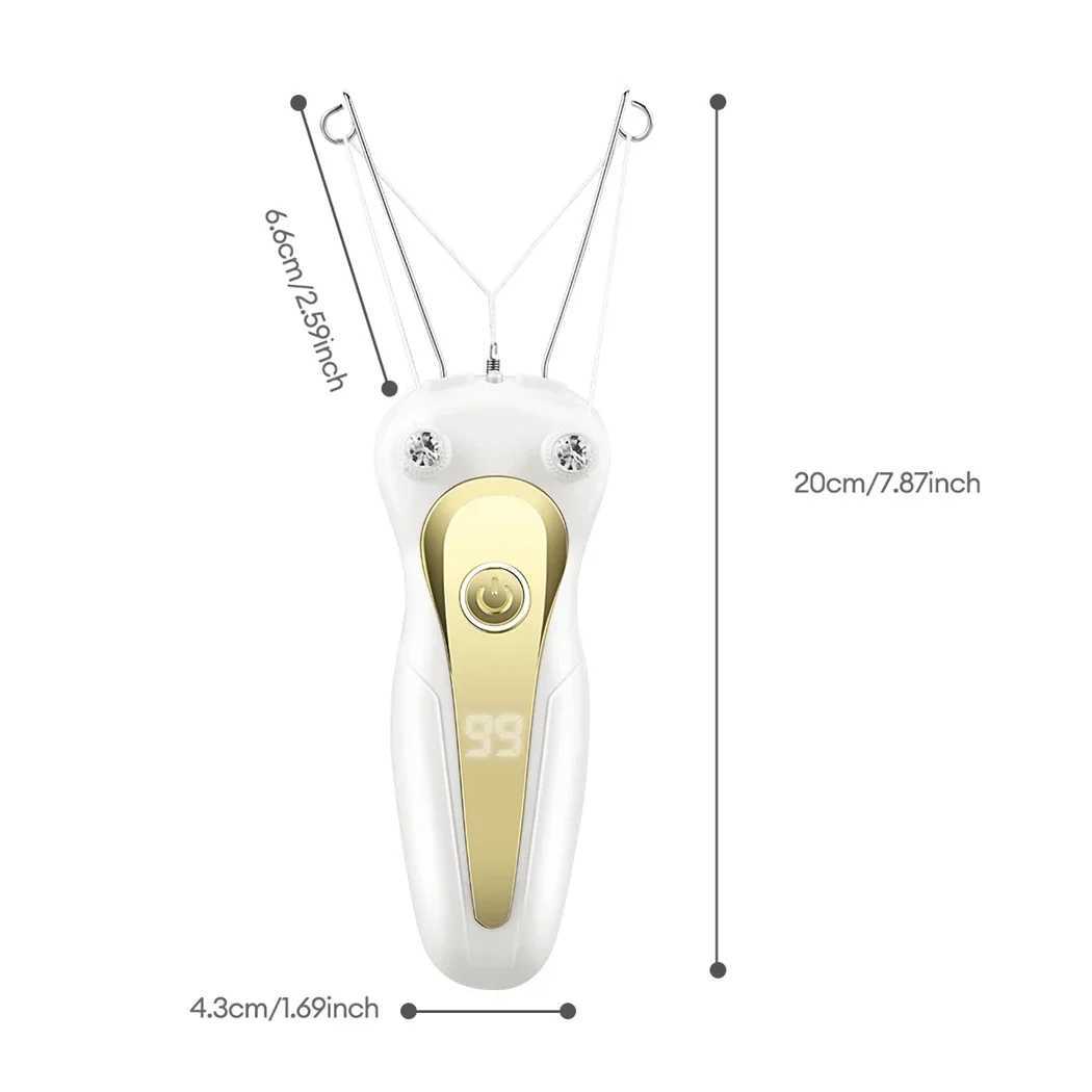 KEMOKO Cotton Thread Epilator Electric Women Facial Hair Remover Defeather Instant Hair Removal Threading Depilation LCD Display Z250218