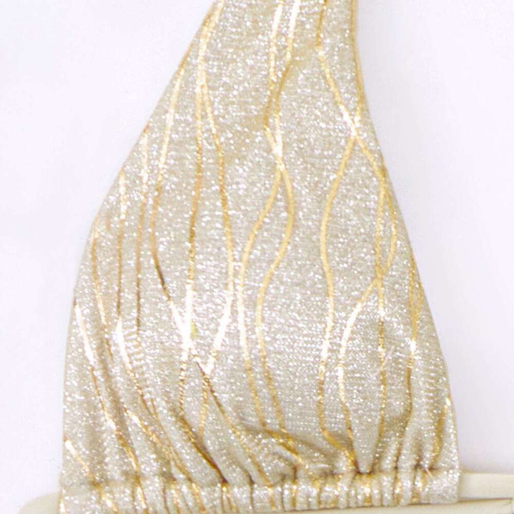 Original Gold and Silver Sparkling Bikini 2025 New Women's Sensational Xingcheng Split Strap Swimsuit Porno Designer Swimwear New Arrival New Pro
