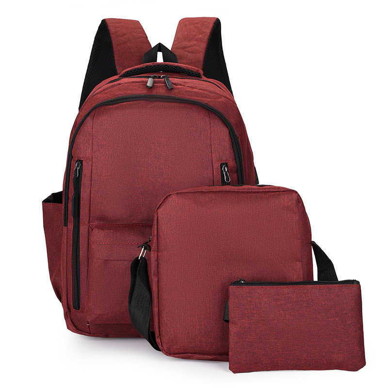 Computer Three Piece Backpack Laptop Backpack Mens Trendy Large Capacity College Student Backpack Day Backpack Travel Bag 241225