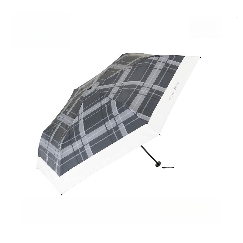 138g Ultralight umbrella Manual folding plaid sun umbrella Sunblock UV protection sunshine and rain umbrella
