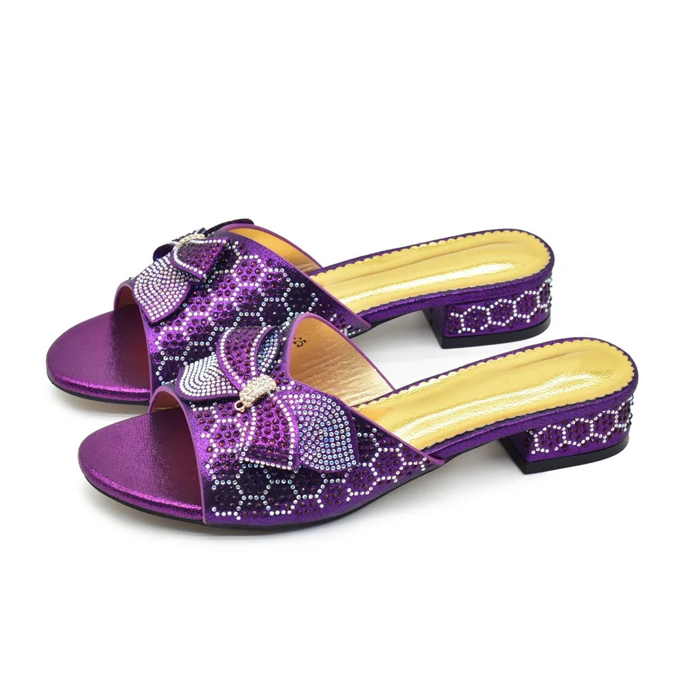 Plus Size Glitter Studs Bow-tie Round Toe Classical Women Pumps Low Heels Dress Party Shoes Rhinestone Women Pumps 250217