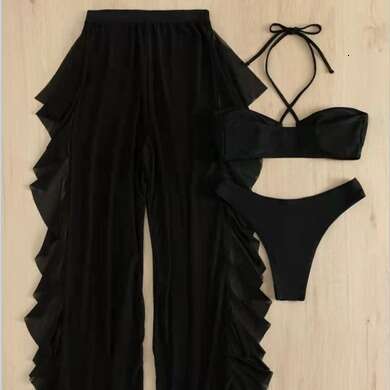 Mesh Solid Color Three Piece Bikini Split Thong Sexy Swimwear New Style Maillot De Bain Swimming Suit for Women Designer Bikini Swimwear Swimwear New 