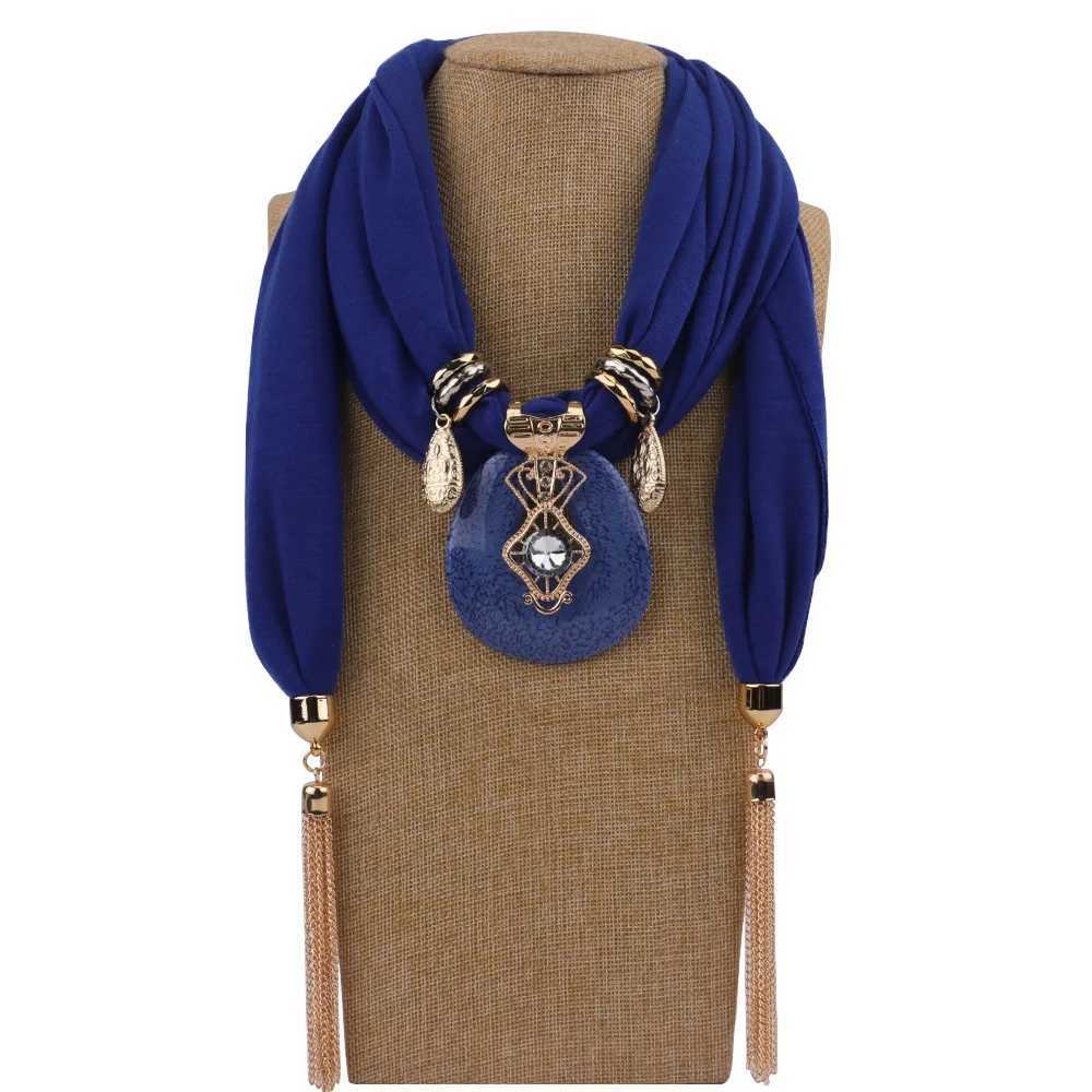Fashion Women Solid Color Tassel Wr Scarf Multi-style Decorative Jewelry Necklace Pendant Scarf Hijabs Femme Head Scarves W250218