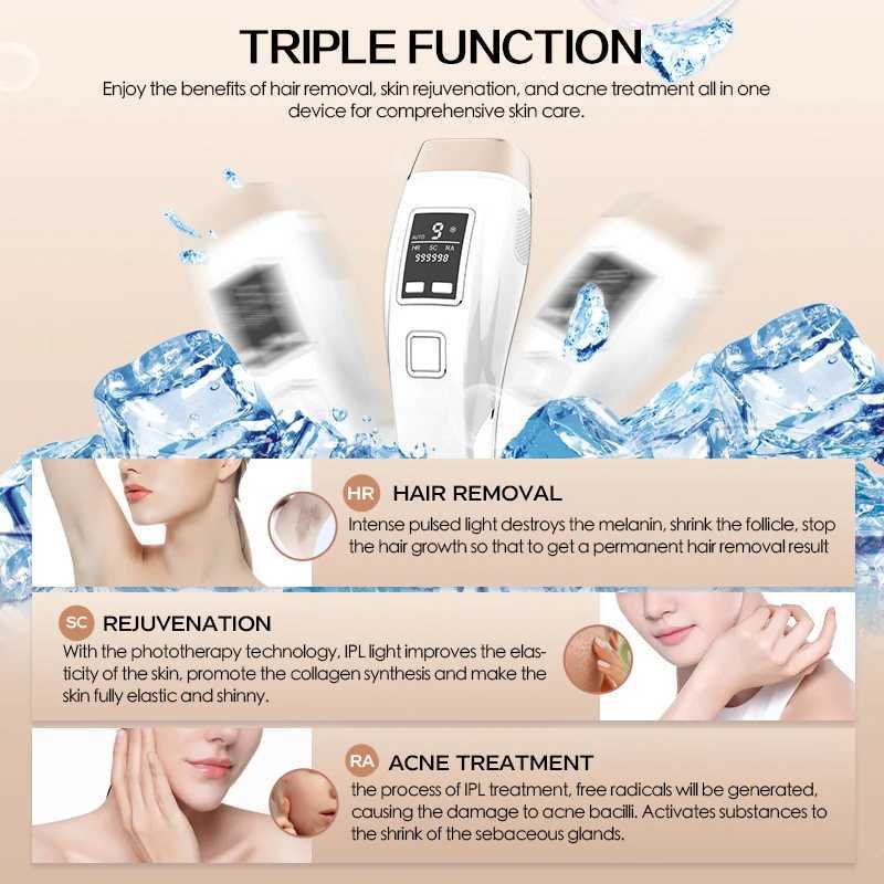 Vancostar 4in1 Laser Hair Removal IPL Epilator Cooling LCD Acne Treatment Rejuvenation Device for Home Bikini Trimmer Device Z250218