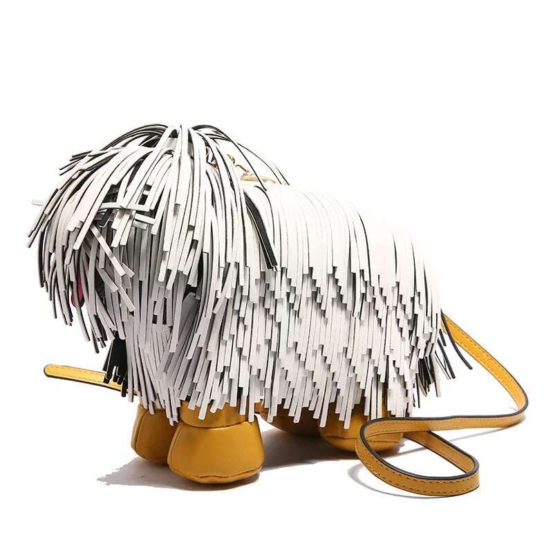 Personality Fashion PU Dog Shape Shoulder Unique Design Super Cool Exquisite Tassel Crossbody Bags For Women 2025 New Style