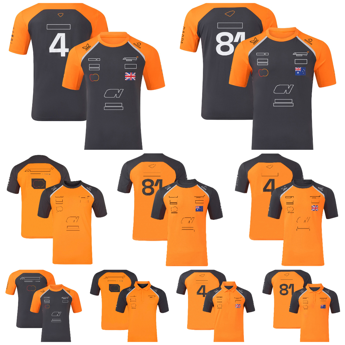 F1 Team 2025 season short sleeve T-shirt unisex lapel racing POLO shirt plus size customized team logoT-shirt