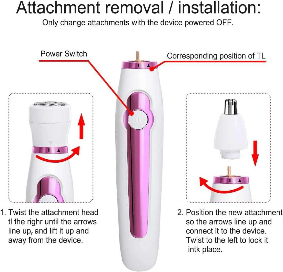 6 In 1 Electric Epilator Hair Shaver Trimmer Painless Cordless Razor For Eyebrow Bikini Leg Under Facial Hair Removal Clipper Z250218