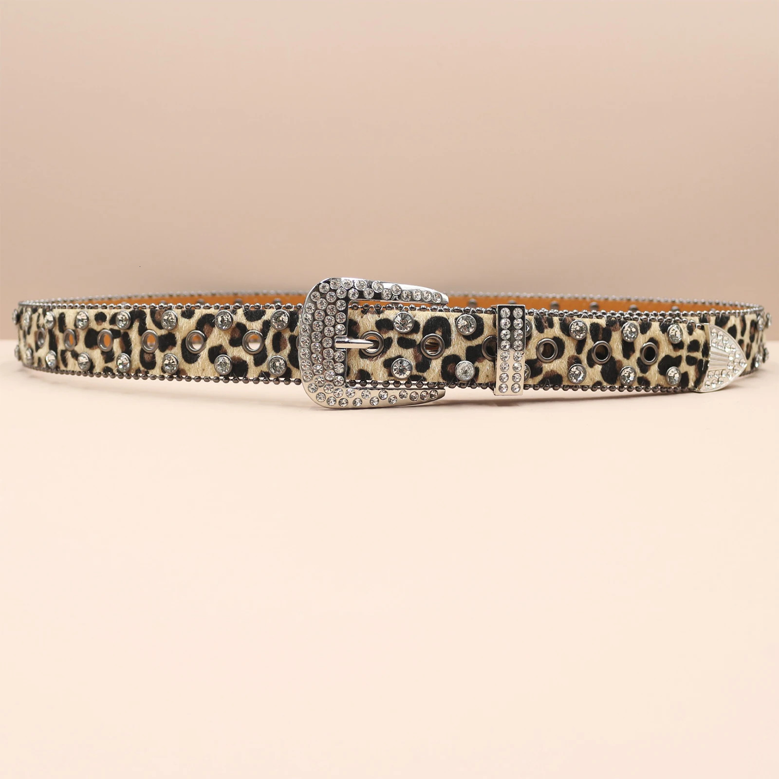 Leopard print belts rhinestone belt Simon men women Sparkling Diamond Hip Hop Base colorful Multicolor Rhinestones belts 250218
